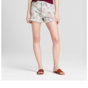 Mossimo Women's Floral Print High-Rise Jean Shorts